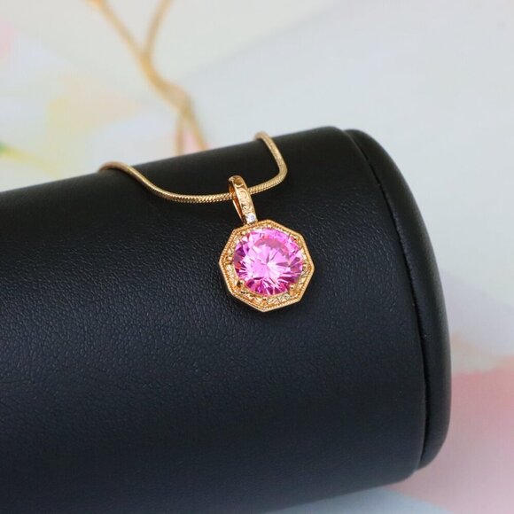 "Elegant Gold-Plated Light Purple Pendant, XPPT1391 - Picture 6 of 13